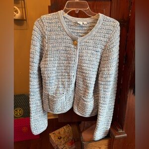 Gap Blue Knit Gold Button Cardigan